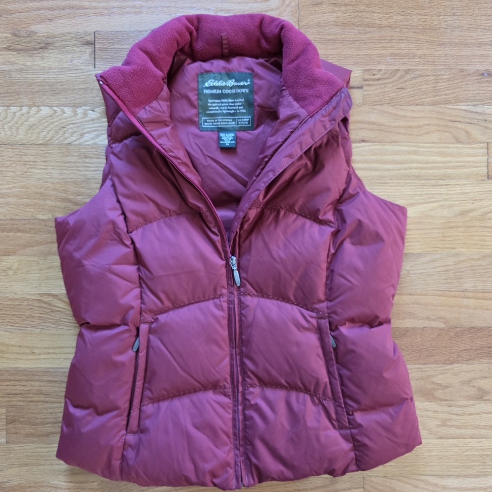 Vintage Eddie Bauer Puffer Vest Womens Sz L  Premium Goose Down Gorpcore Layered